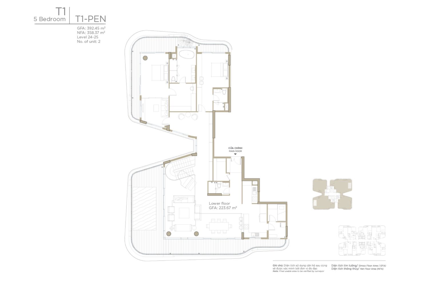 Cho mướn Penthouse Zeit River Thủ Thiêm